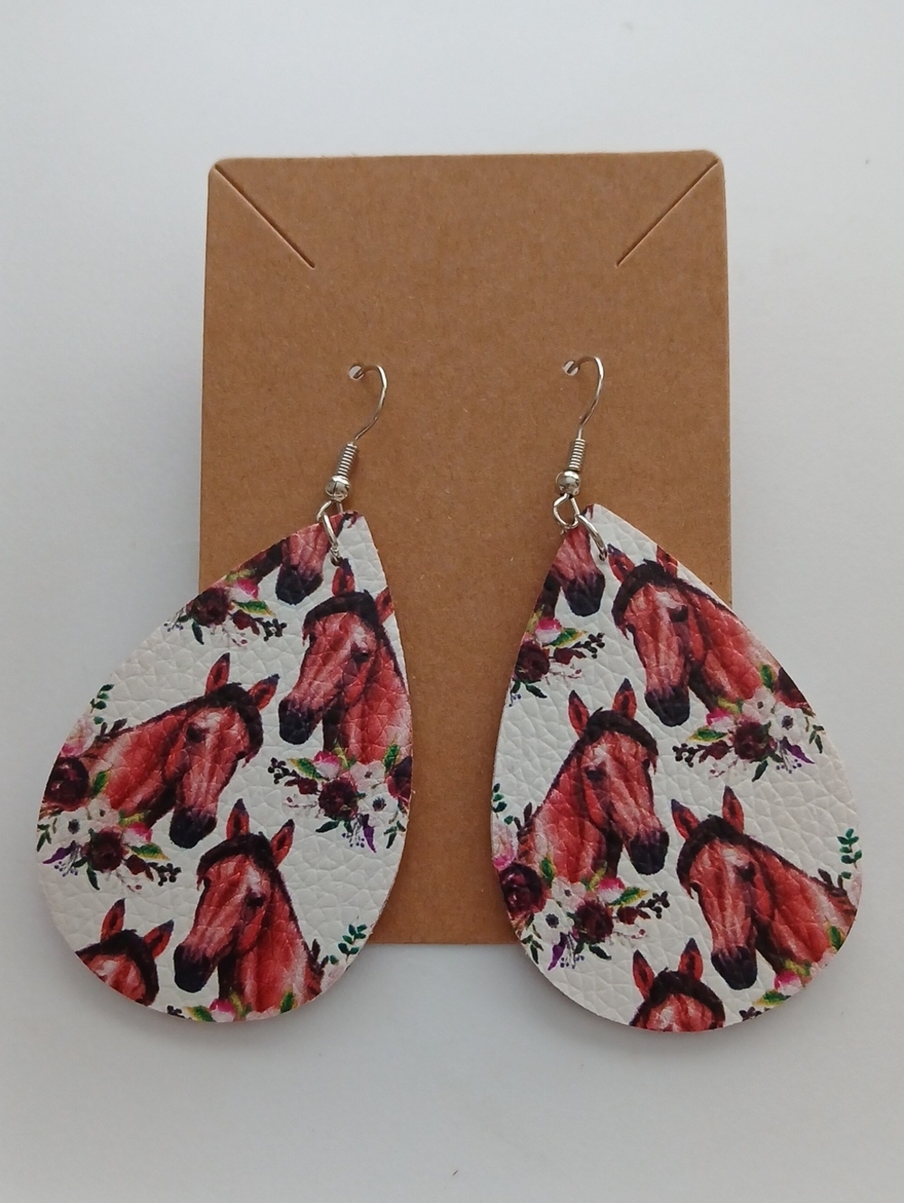 Fashion Jewelry Red Horse Teardrop Earrings